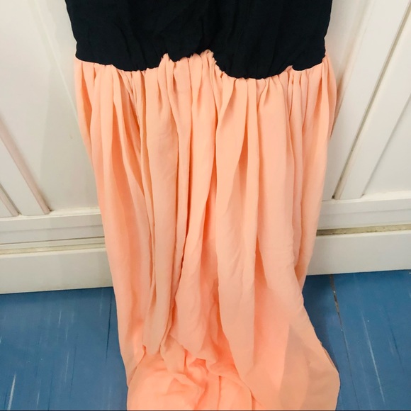 Peach black prom dress - Picture 4 of 7